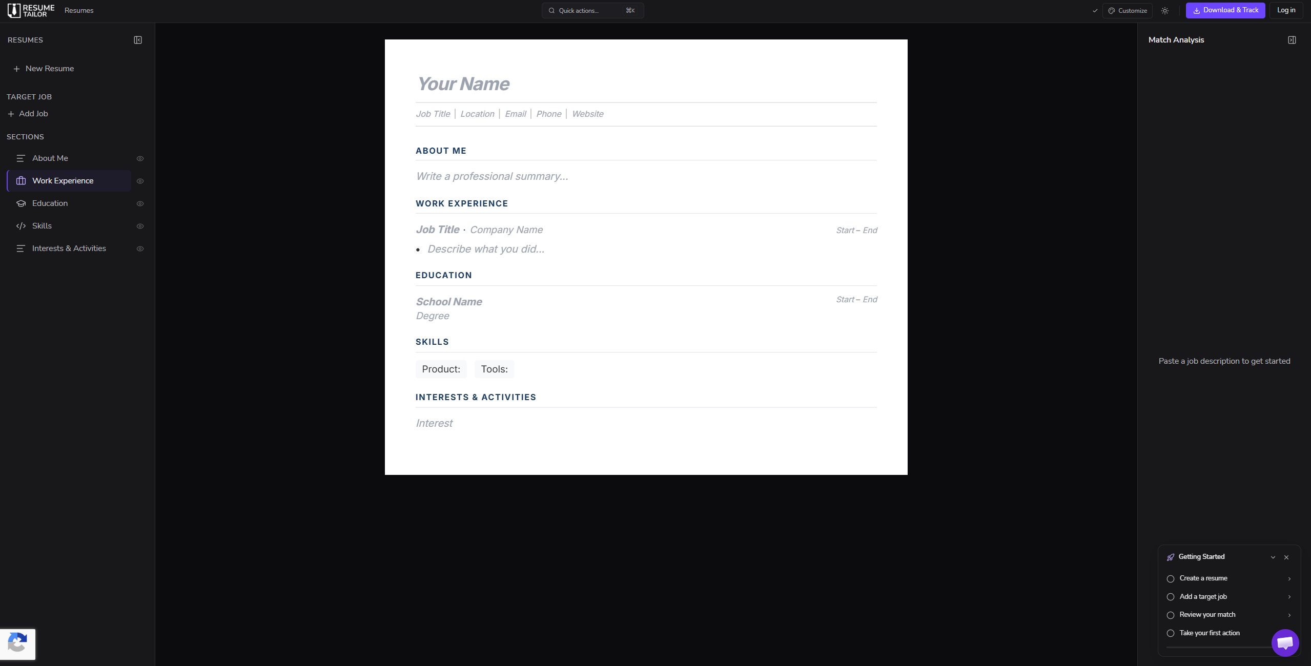 Resume Tailor | Stellar Launch