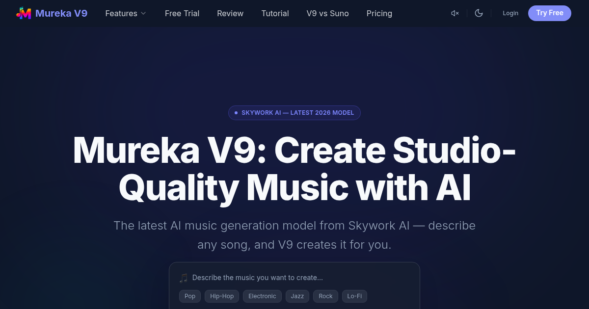 Mureka V9 AI Music Generator | Stellar Launch