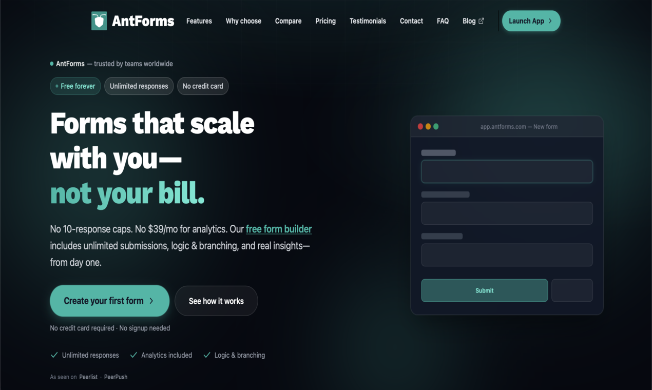 AntForms | Stellar Launch