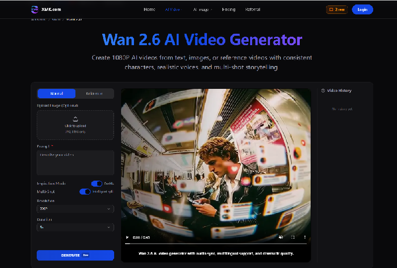Wan 2.6 AI Video Generator | Stellar Launch