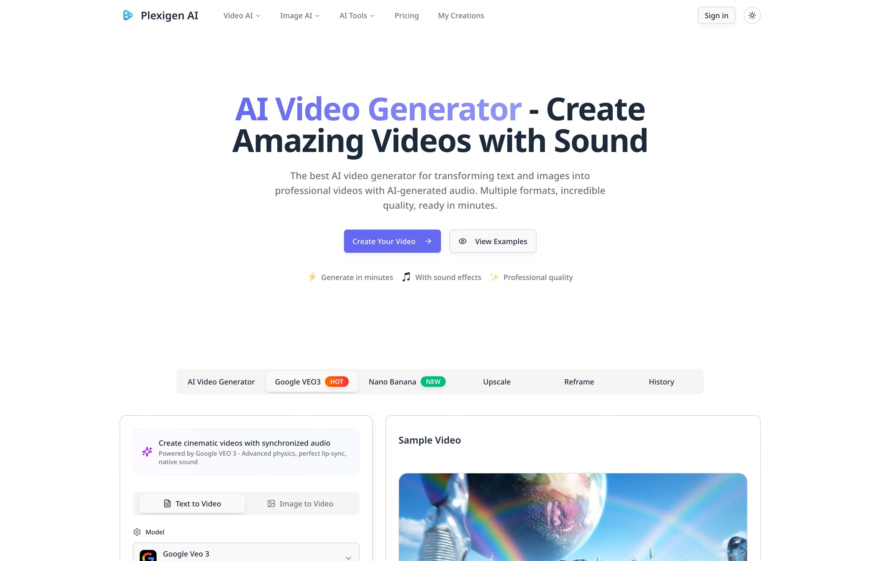 Plexigen AI - AI Video Generator with Audio | Stellar Launch