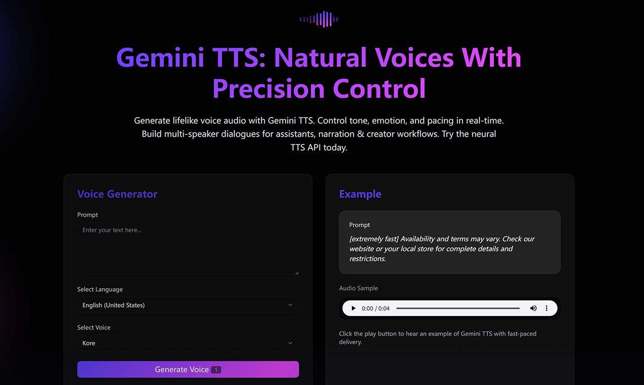 Gemini TTS | Stellar Launch